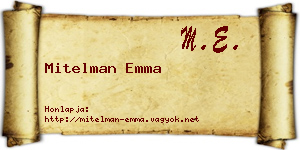 Mitelman Emma névjegykártya